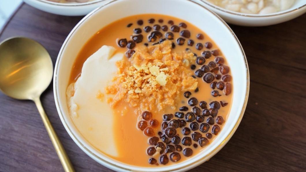 「蜜粉圓泰奶壺豆花」,泰奶香氣十足、甜度剛剛好。(圖/阿華田的美食日記提供)