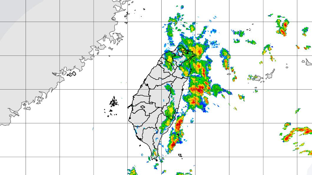 今早10點最新雷達合成回波圖。（圖／中央氣象局）