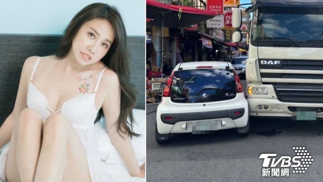 雞排妹師妹驚爆車禍!大貨車「緊貼猛撞」恐怖現場畫面曝