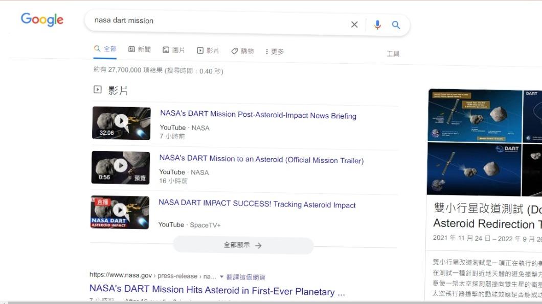 在Google搜尋打上關鍵字後,畫面將呈現歪斜。(圖/翻攝自Google搜尋頁)