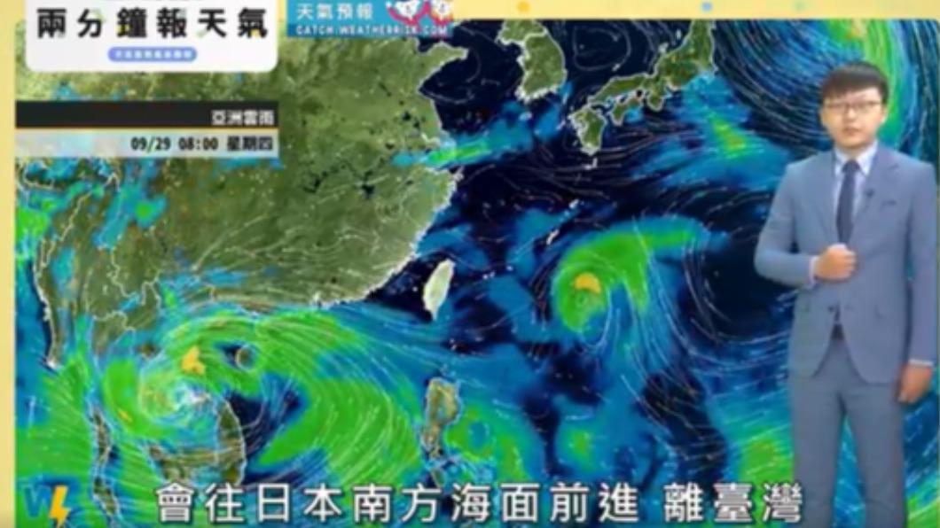 「洛克」颱風預估會往日本南方海面前進。（圖／翻攝自天氣風險臉書）