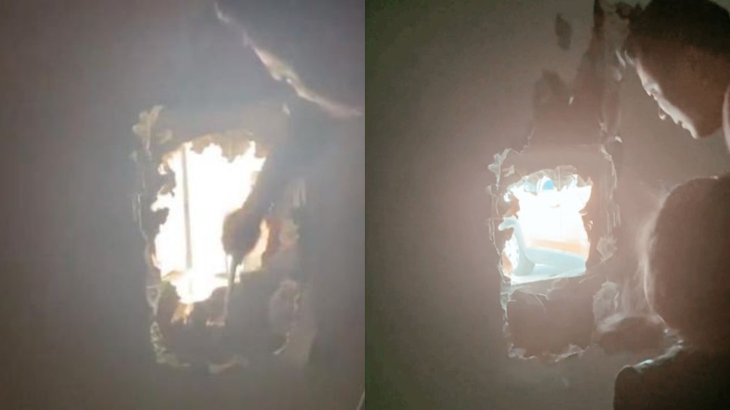 家裡停電又沒窗！父打不開鐵捲門　「破牆」送女兒上學