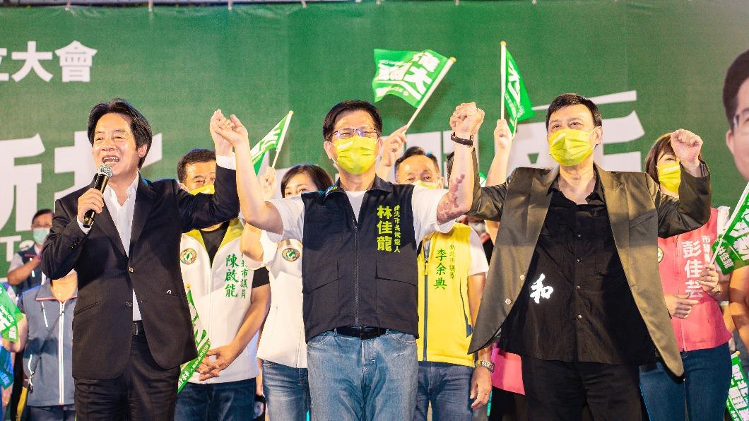 副總統賴清德、民進黨立委余天晚間出席林佳龍三重競選總部成立。(圖/林佳龍競選總部提供)