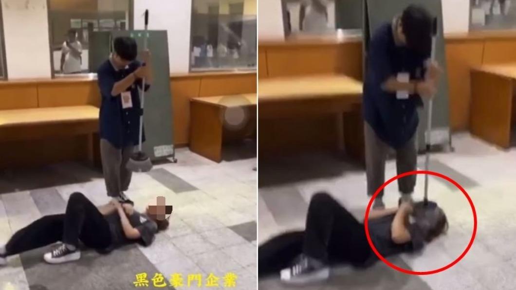 女學生遭拖把洗臉。(圖/翻攝自黑色豪門企業臉書)