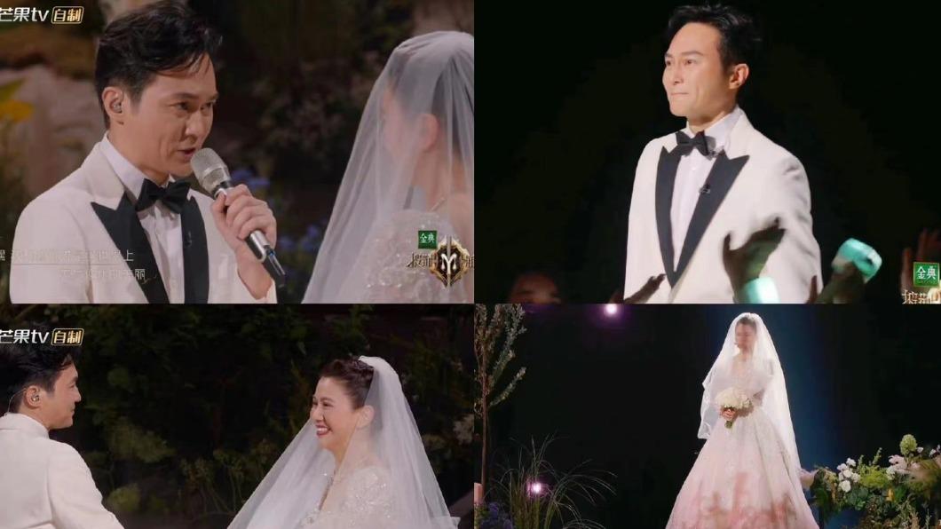 張智霖在大陸綜藝《披荊斬棘》向袁詠儀唱著〈無與倫比的美麗〉。(圖/翻攝自《披荊斬棘》YT官方頻道)