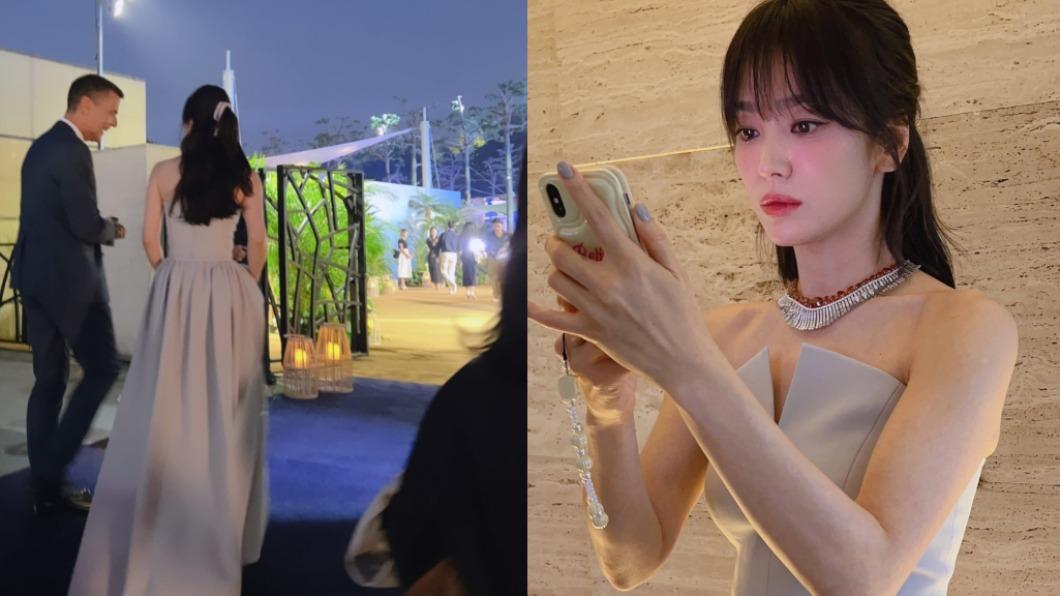淘氣瀏海加上甜美公主頭,宋慧喬被網友大讚像20歲。(圖/翻攝自宋慧乔的白桃园微博)