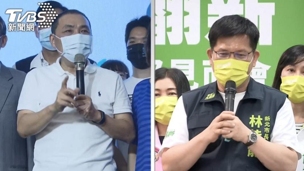 新北市長侯友宜、民進黨新北市長參選人林佳龍。（圖／TVBS）