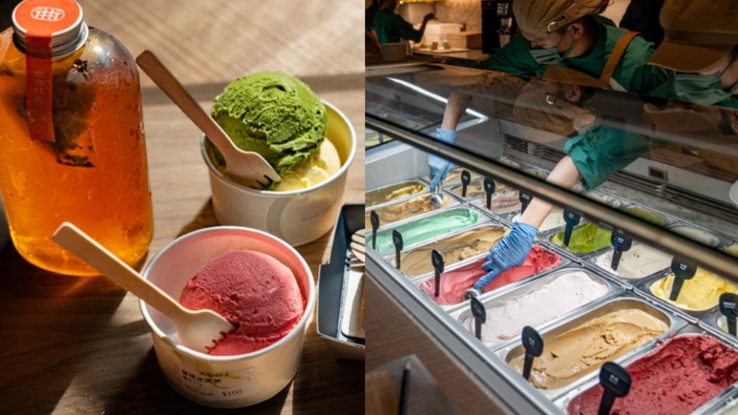 冰淇淋店每日提供18種口味的冰淇淋（100元／單球）。（圖／懷陞足跡提供）