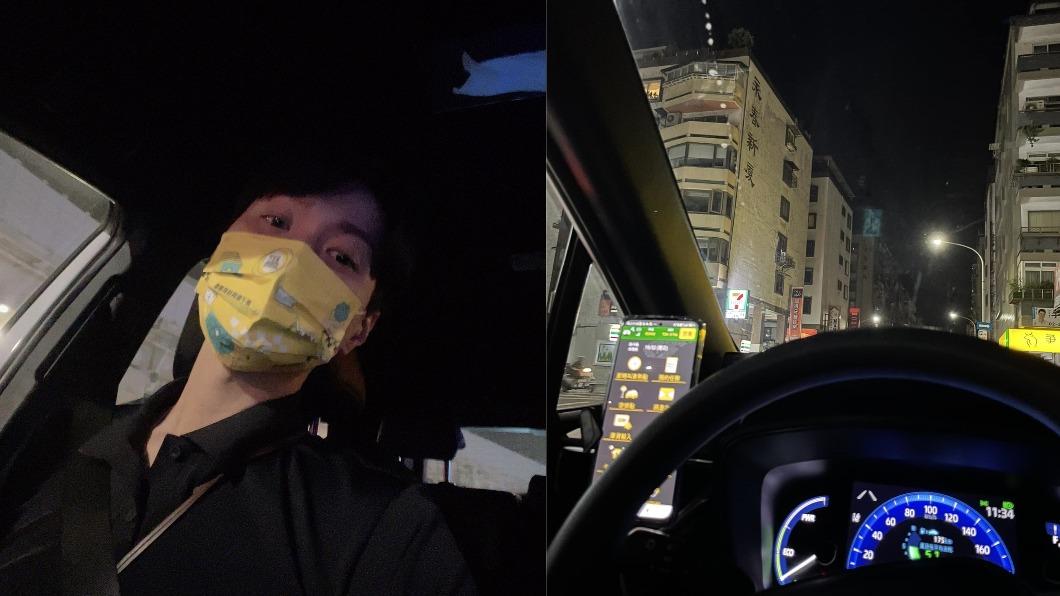 黃少谷日前到深夜還在努力載客。（圖／翻攝自黃少谷臉書）