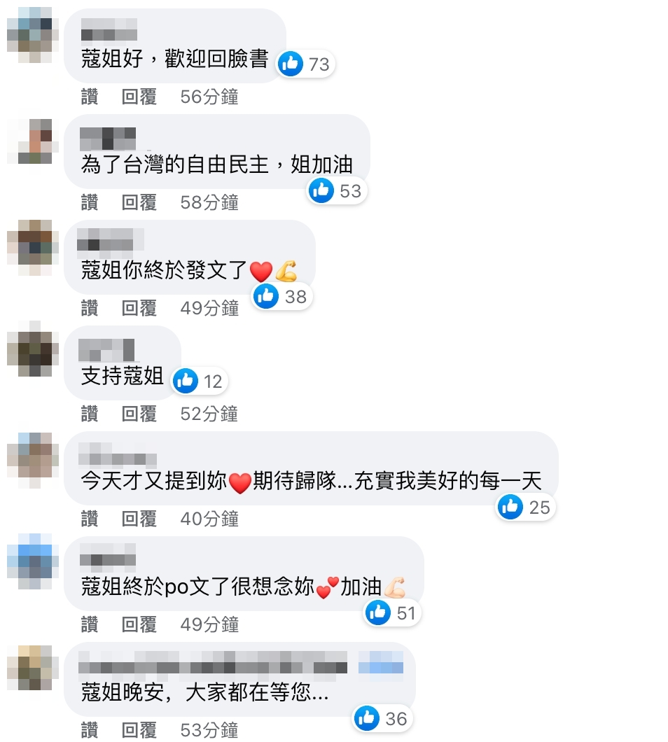 網友留言。(圖/翻攝自周玉蔻臉書)