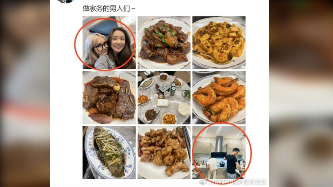 有一張照片裡的白衣男,其背影神似段星星。(圖/翻攝自微博)