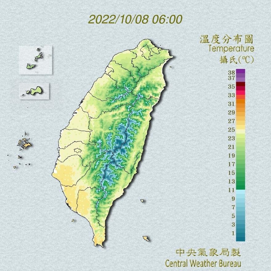 受東北季風影響,桃園以北及東北部天氣稍涼。(圖/中央氣象局)