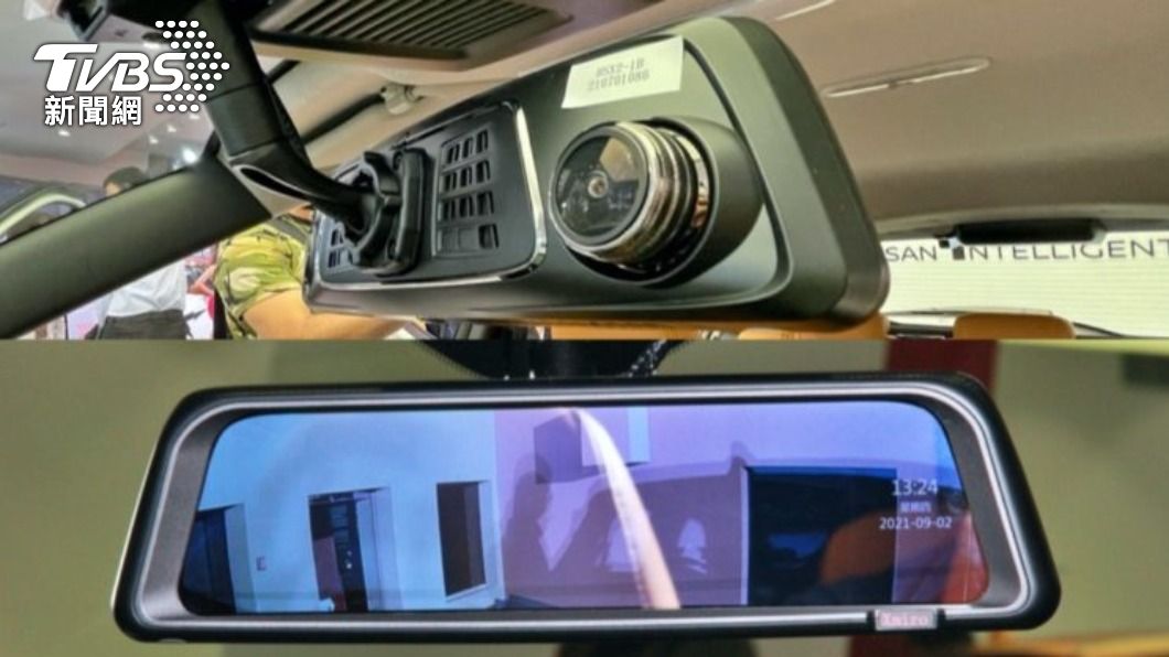 電子後照鏡身兼行車紀錄器功能,可以將前後的影像通通記錄在內相當方便。(圖/TVBS)