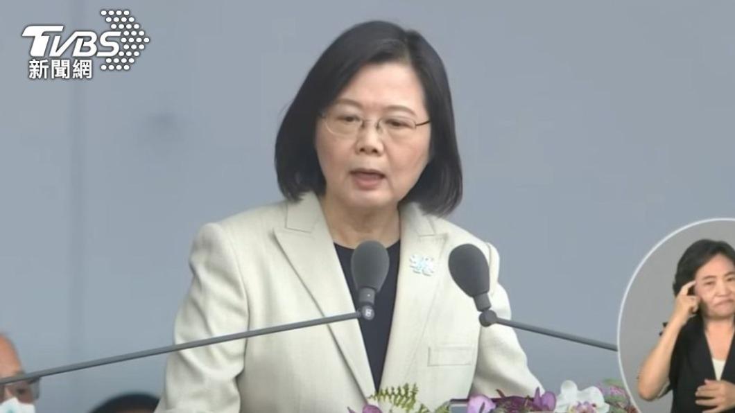 總統蔡英文今（10）日發表國慶談話。（圖／TVBS）
