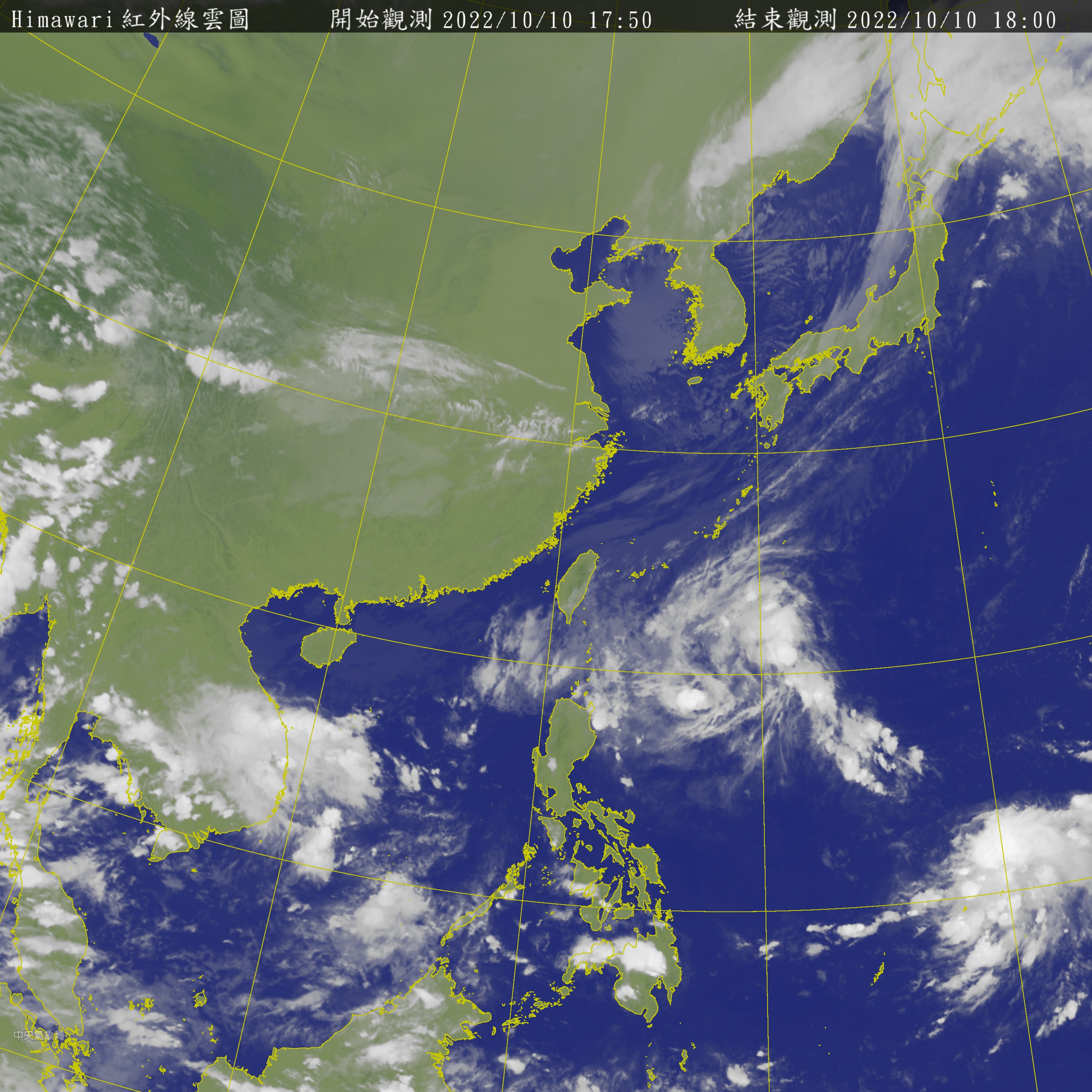 台灣附近有熱帶擾動。(圖/中央氣象局)