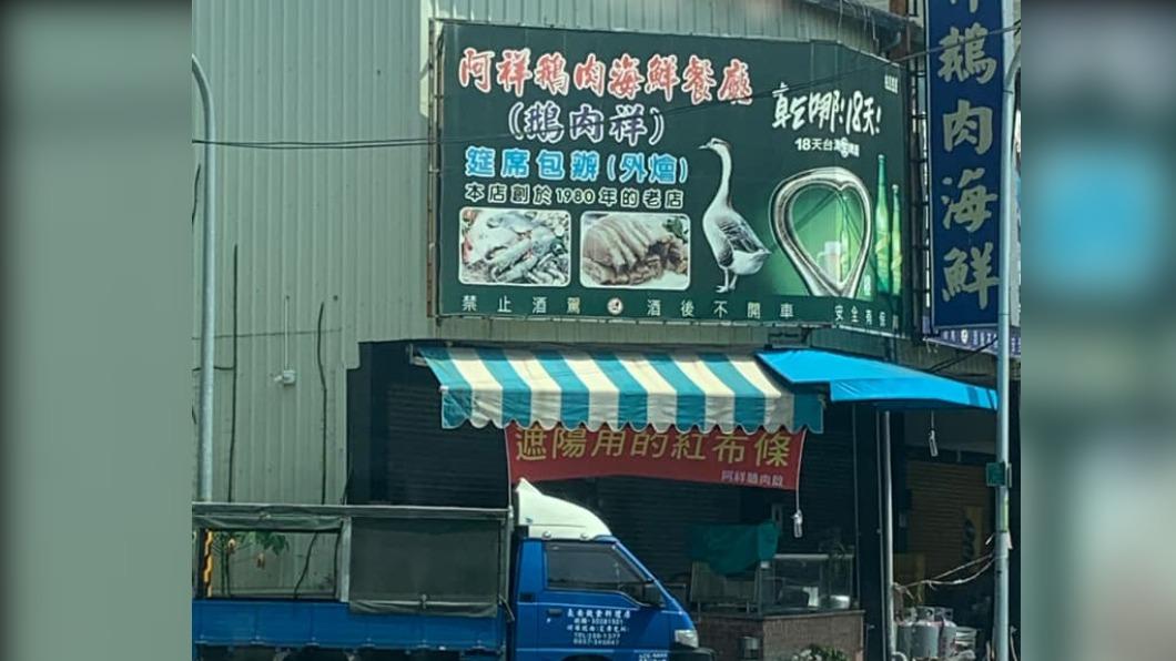 很多店家都會在招牌下方掛上紅布條。(圖/翻攝自路上觀察學院臉書)