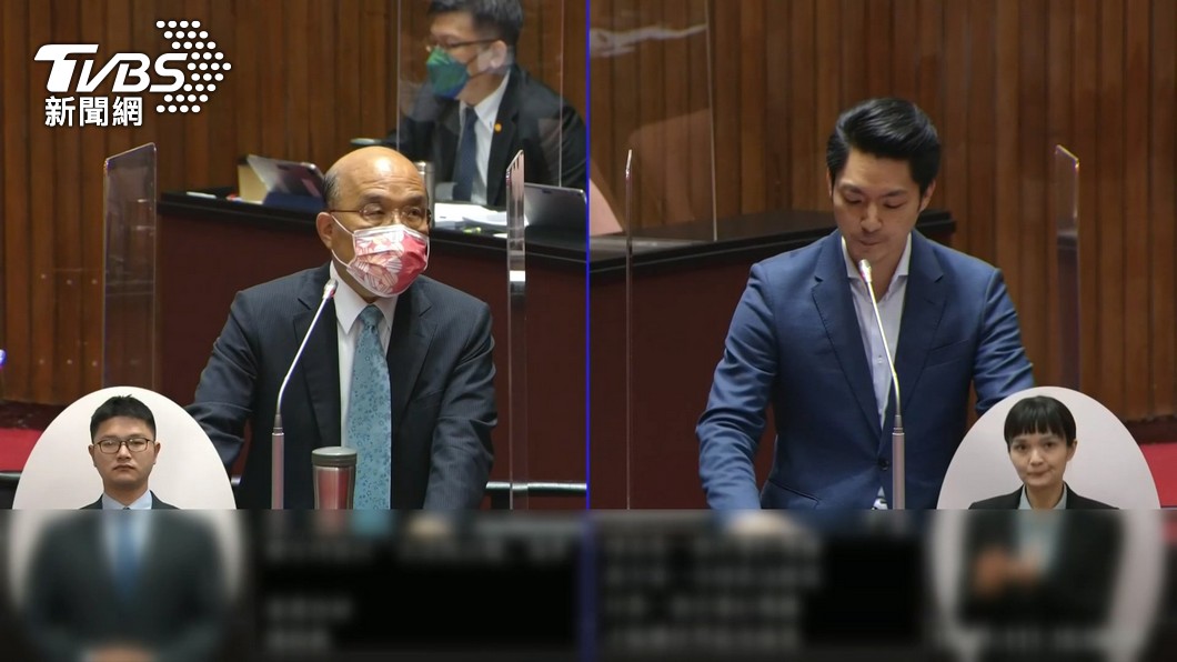 蔣萬安立法院追問高端疫苗之事。(圖/TVBS)