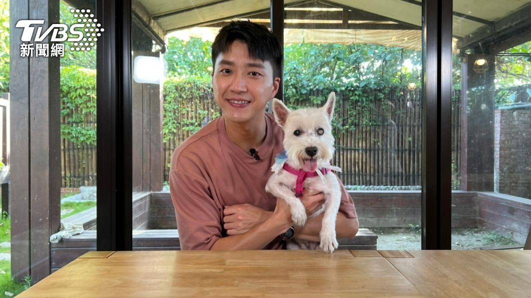 江宏傑到著愛犬「Dogi」出遊。(圖/TVBS)