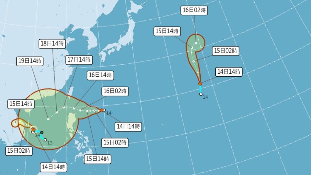 颱風桑卡生成。（圖／中央氣象局）