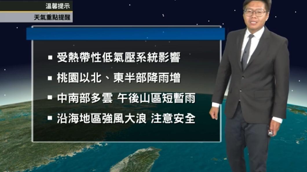 中南部山區易出現短暫陣雨。（圖／翻攝自天氣風險臉書）
