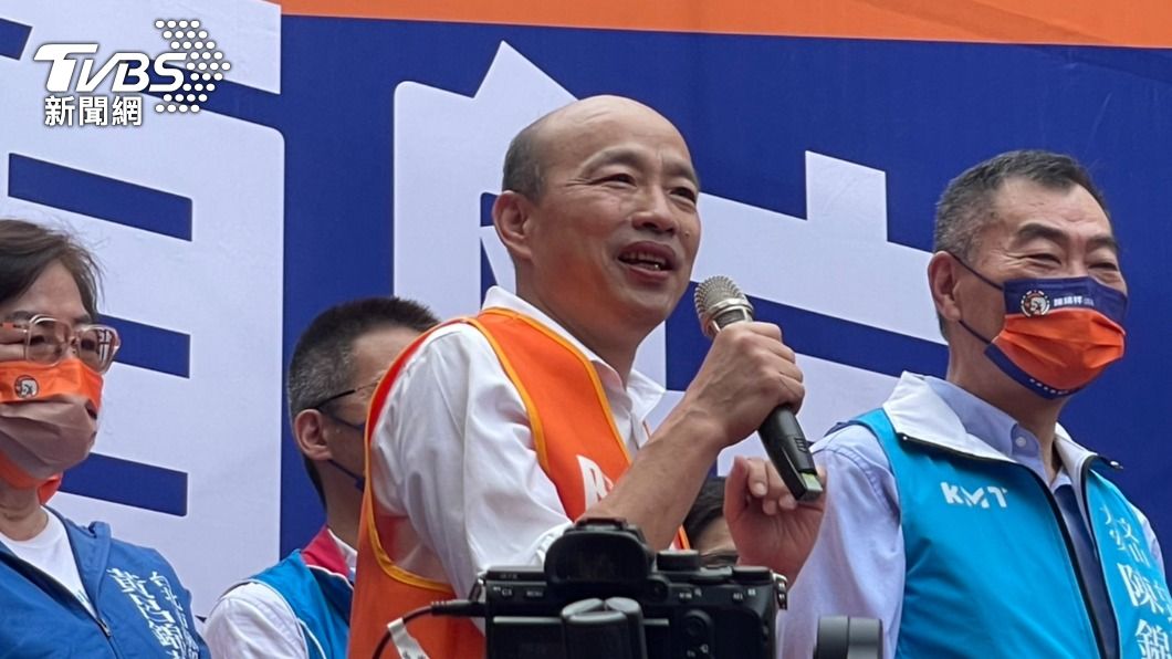 韓國瑜、蔣萬安合體了。(圖/TVBS)