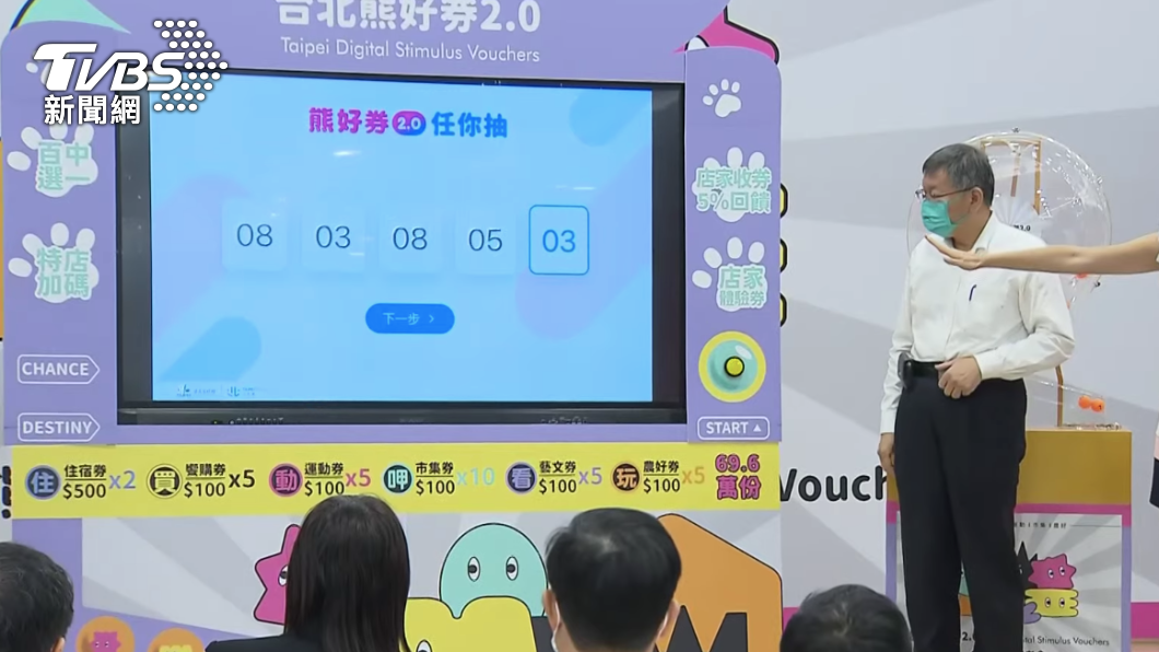 今晚就可使用!柯P抽出69.6萬份熊好券 中獎率4成