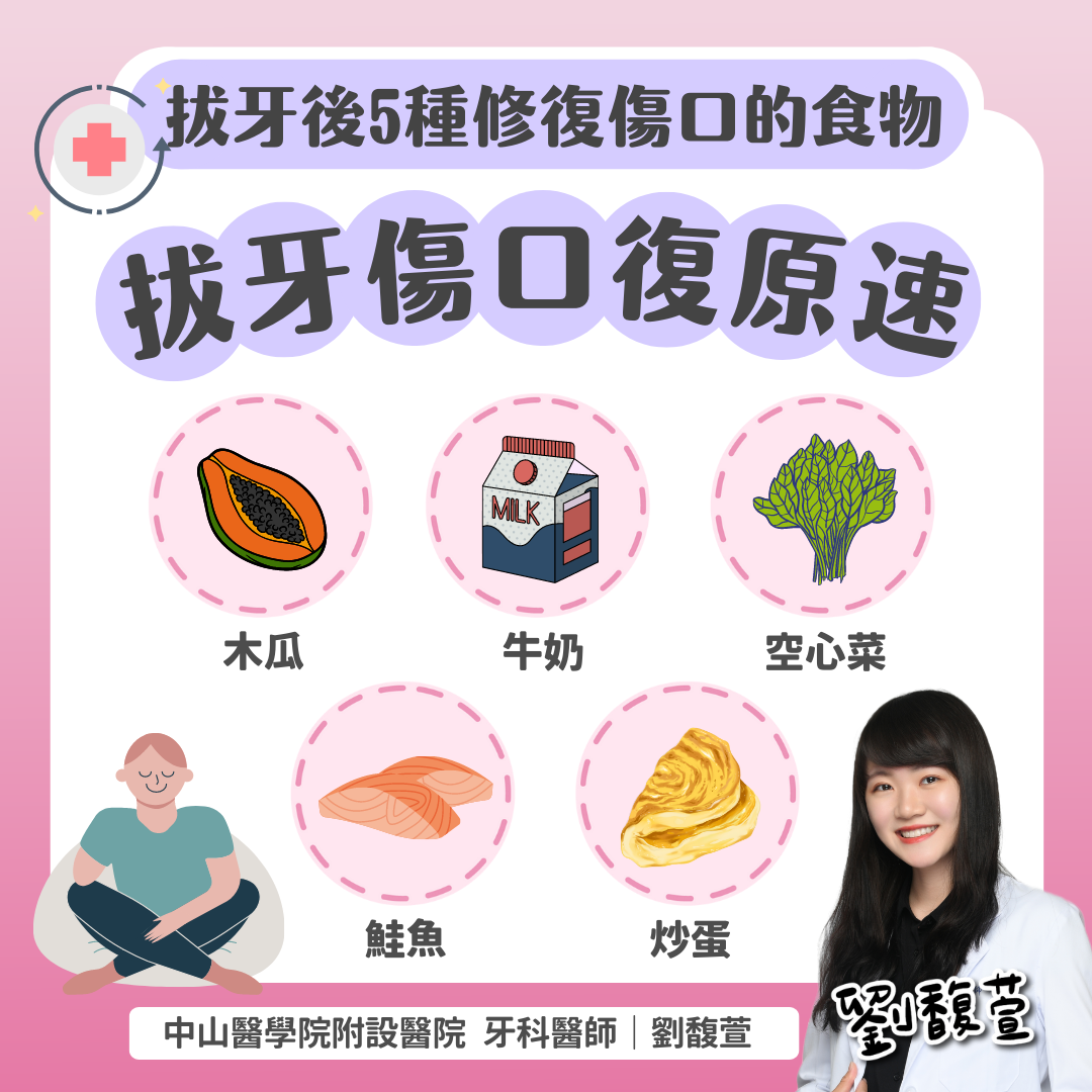 醫師分享幫助傷口癒合的5種食物。（圖／翻攝自牙醫劉馥萱臉書）