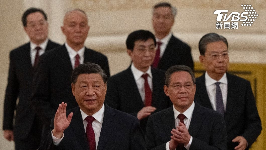 習近平與6位政治局常委。（圖／達志影像美聯社）