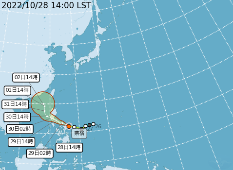 奈格最新路徑曝。(圖/氣象局)