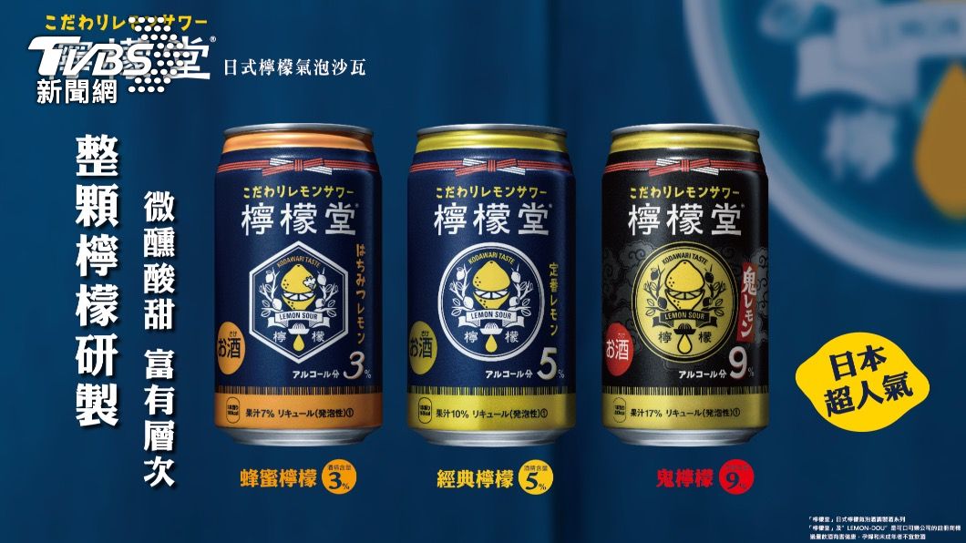 「檸檬堂」（Lemon-Dou）為可口可樂公司全球首款檸檬沙瓦酒類品牌，其研發靈感來自於日本居酒屋的經典飲品－檸檬沙瓦。（圖／可口可樂公司提供)