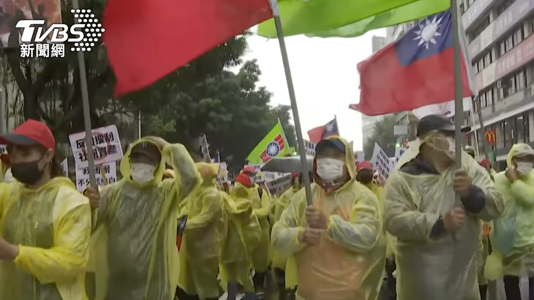 救國團今天在凱道發起抗議遊行。(圖/TVBS)