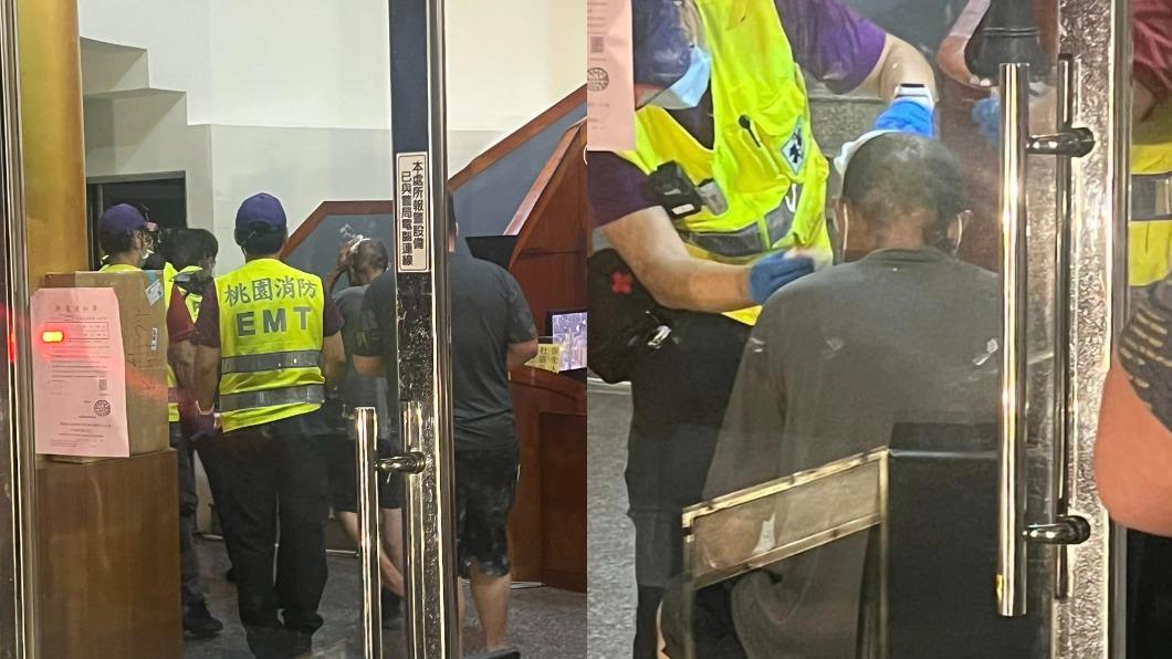 消防人員獲報後,也趕往現場替受傷男子包紮。(圖/翻攝自爆料公社臉書)