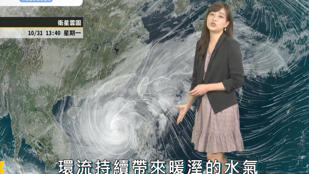 颱風外圍環流影響,全台各地有雨。(圖/翻攝自天氣風險臉書)