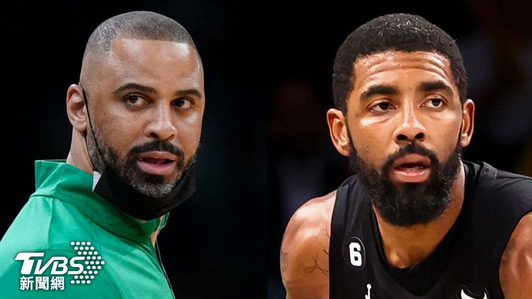 籃網主控厄文(Kyrie Irving / 圖右)捲入歧視猶太人風波,美媒表示烏多卡恐管不動他。(圖/達志影像美聯社)