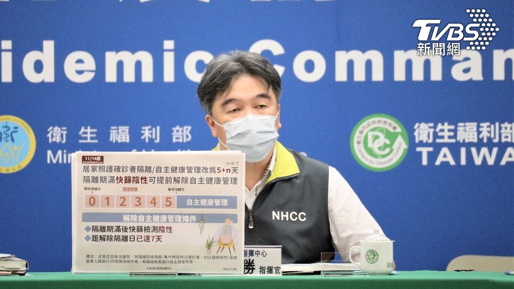 確診隔離縮短為5天!11/14上路 快篩陰可出門