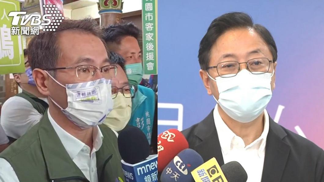 民進黨桃園市長候選人鄭運鵬、國民黨桃園市長候選人張善政。(圖/TVBS)