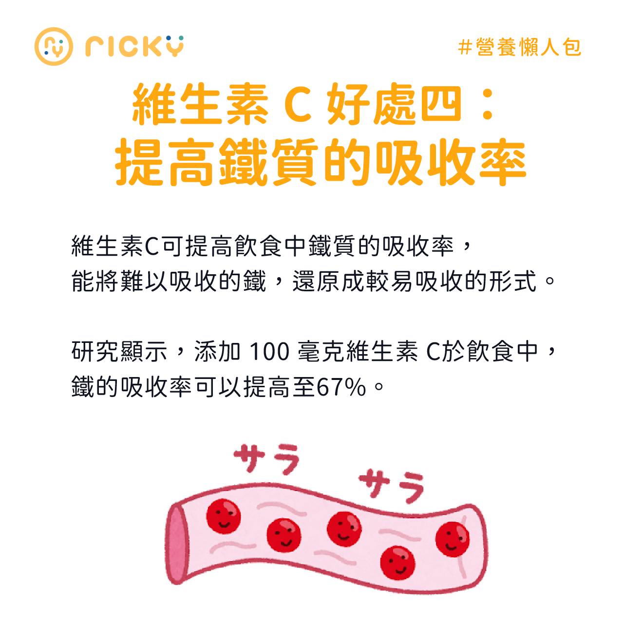維生素C好處－提高鐵質吸收率。（圖／翻攝自張家祥營養師臉書）