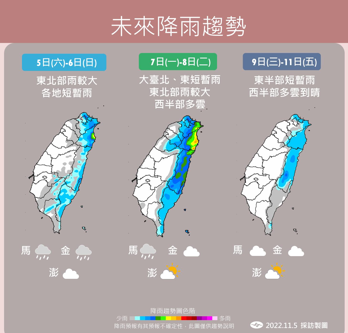 未來降雨趨勢。(圖/氣象局)