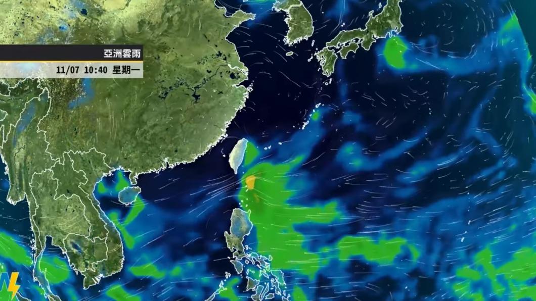 下週一的衛星雲圖。（圖／翻攝自天氣風險臉書）