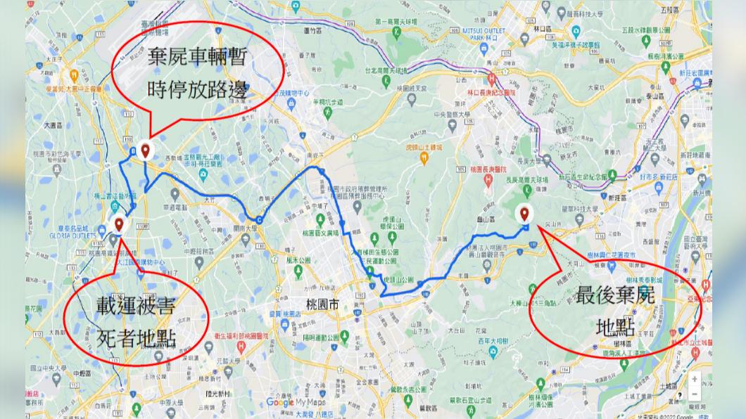 警方公布犯嫌棄屍路線。（圖／TVBS）