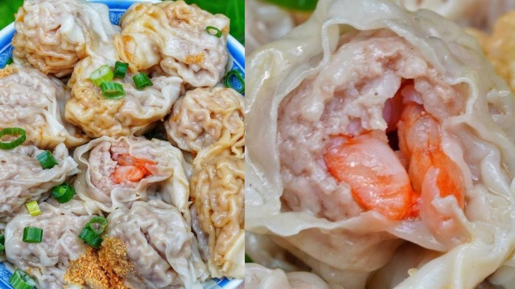 鮮蝦雲吞霸氣塞2隻蝦子。(圖/痴吃的玩提供)