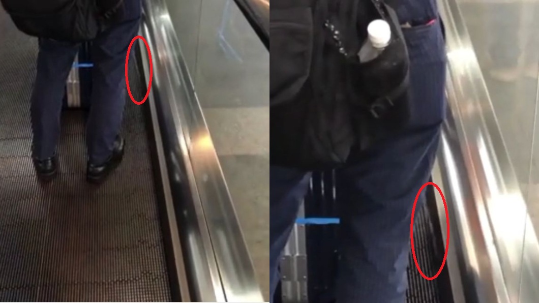 超噁！北車機捷手扶梯聽到水聲　男探頭看嚇傻：有人尿尿