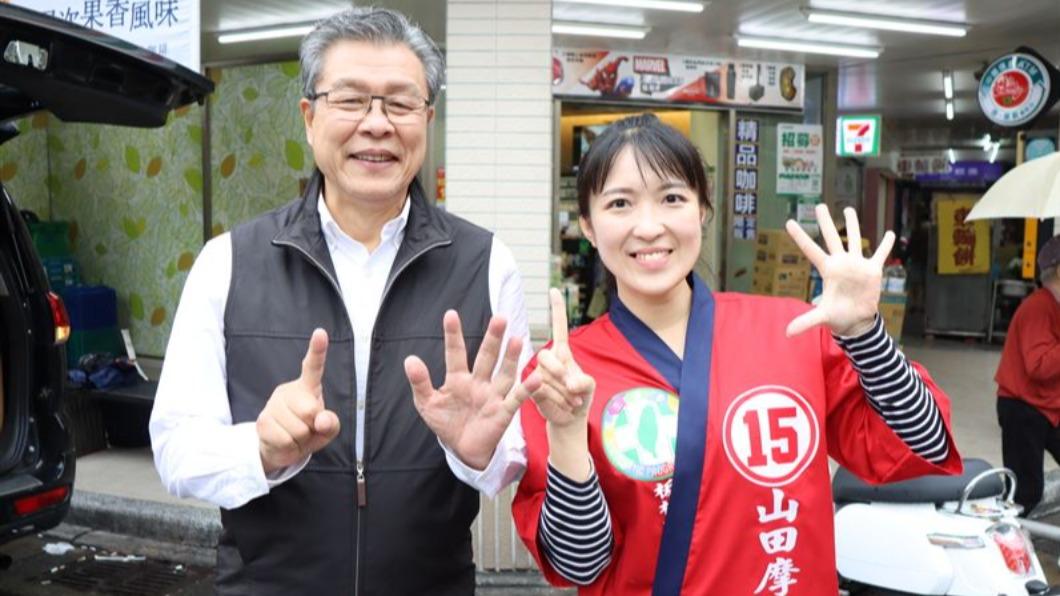 楊烈替「女兒」山田摩衣站台。(圖/山田摩衣競辦提供)
