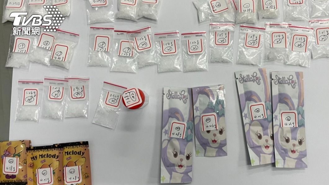 警方搜出大量毒品和現金。(圖/TVBS)