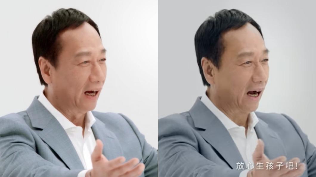 左圖為高虹安版本影片；右圖為郭台銘2019年宣傳片。（合成圖／高虹安競辦提供、翻攝自郭台銘臉書）
