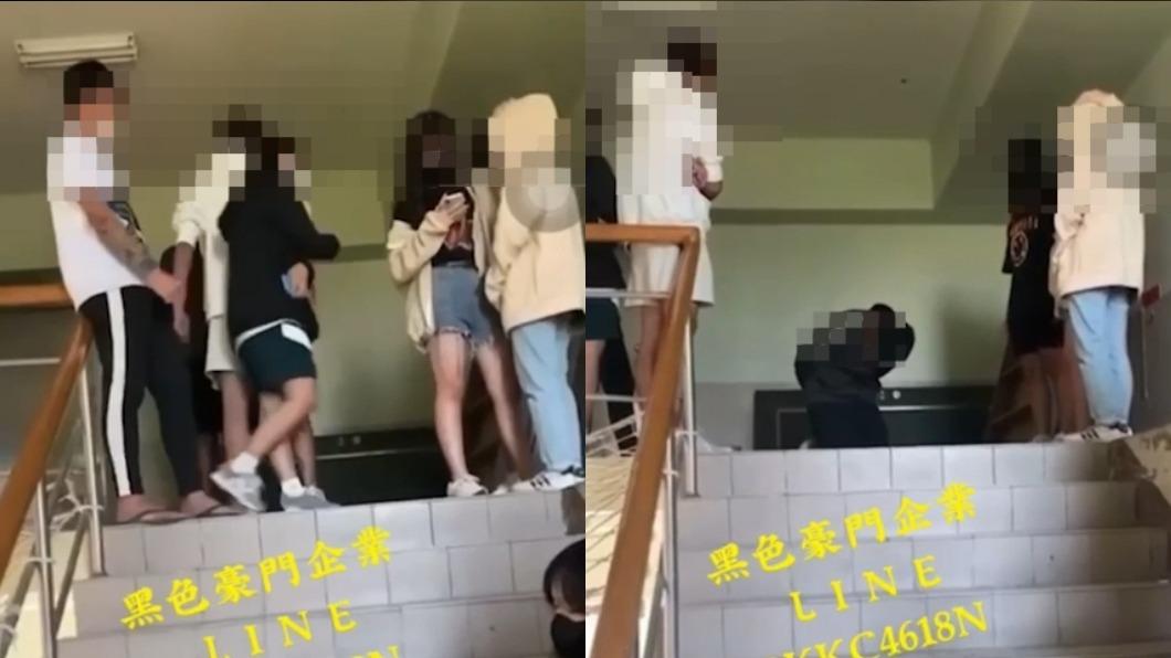 黑衣少年被要求向少女鞠躬。(圖/翻攝自黑色豪門企業)