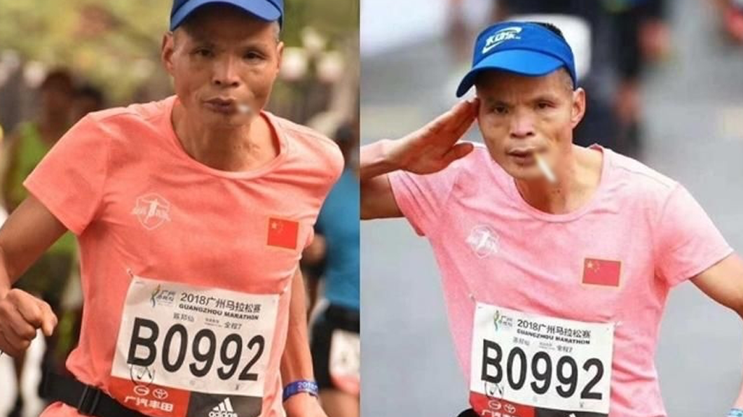 不少大陸馬拉松賽事都可以見到「陳大爺」的身影。(圖/翻攝自微博)