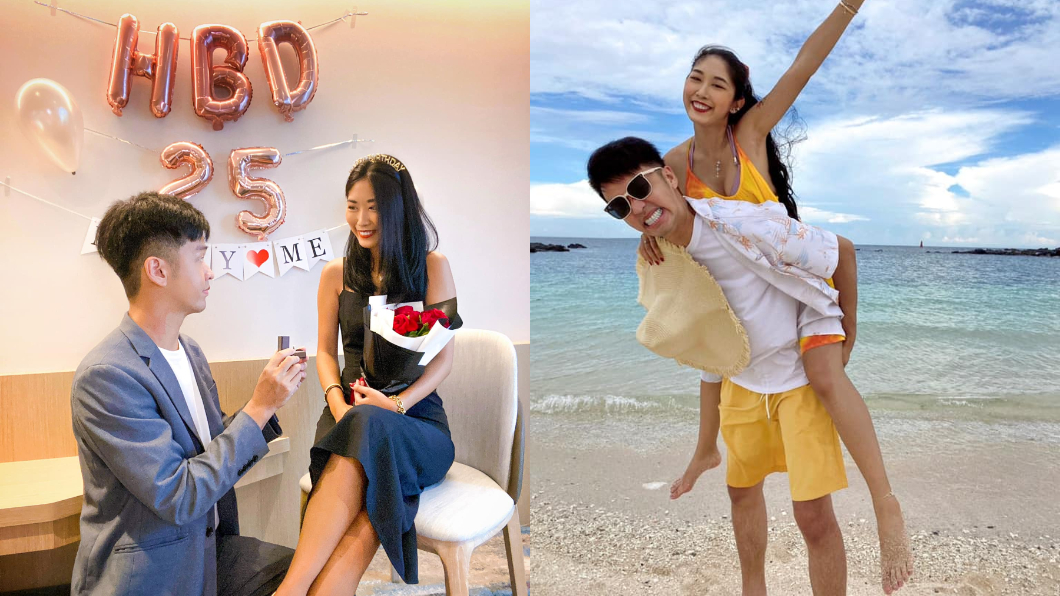 求婚正妹女友成功!香蕉向月老還願 籤詩一抽他哭了