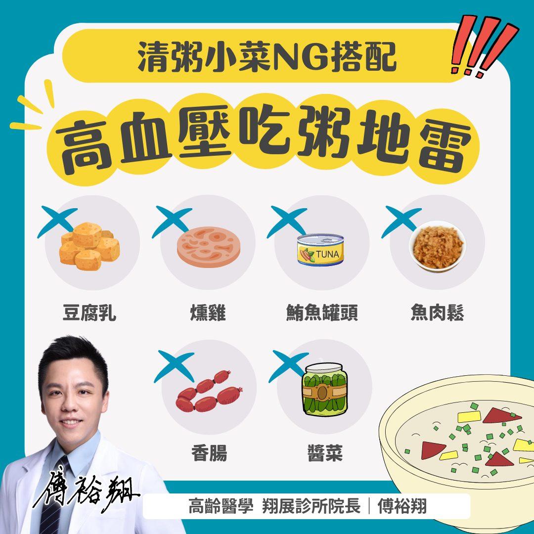 清粥小菜地雷搭配。（圖／翻攝自傅裕翔臉書）