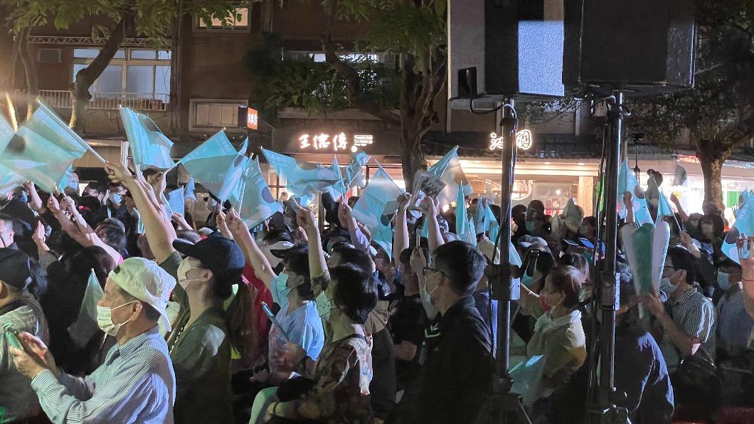 民進黨台北市長候選人今(16日)晚間在永康公園開講。(圖/吳紹瑜攝)